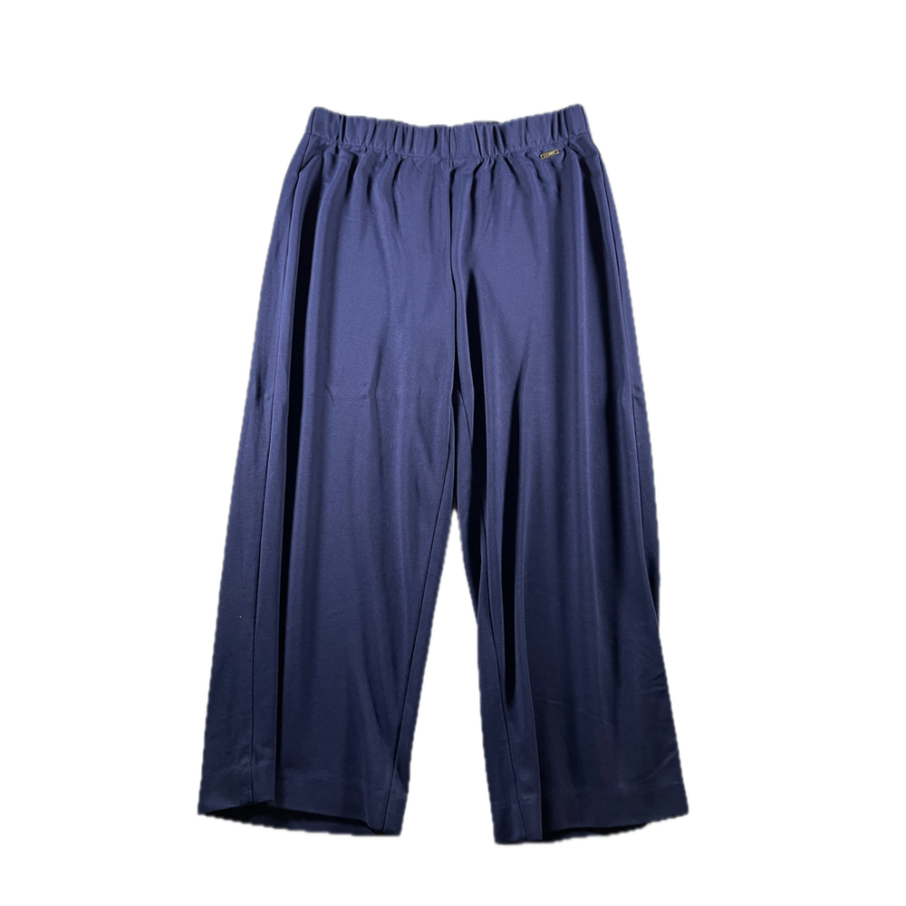 Jones New York Signature Women M Navy Wide Leg Pull-On Pants Stretch Knit